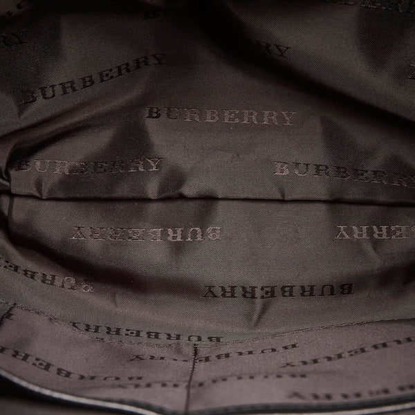 バーバリー ノバチェック ワンショルダーバッグ ブラック ベージュ キャンバス レザー レディース BURBERRY 【中古】