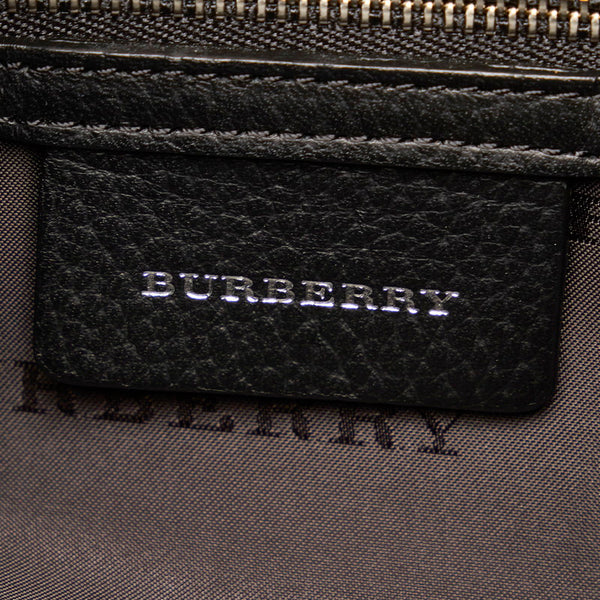 バーバリー ノバチェック ワンショルダーバッグ ブラック ベージュ キャンバス レザー レディース BURBERRY 【中古】