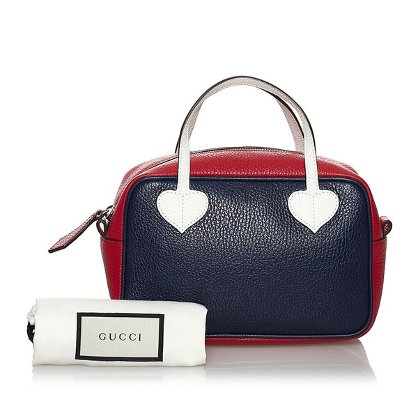 グッチ チルドレンズ ハンドバッグ 457230 ネイビー レッド レザー レディース GUCCI 【中古】