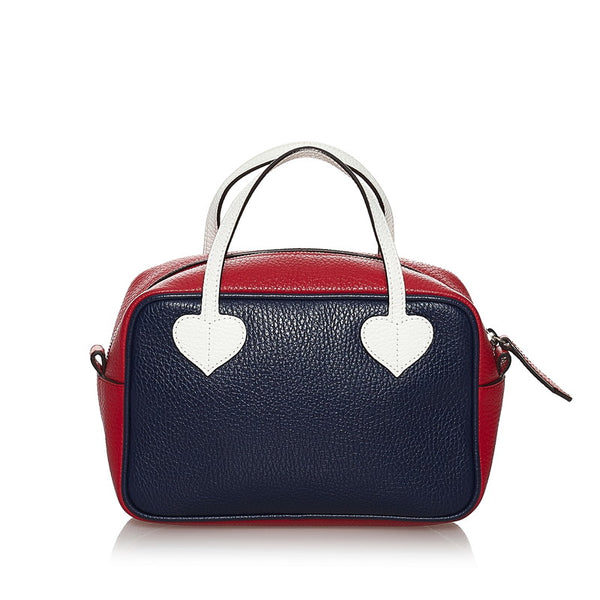 グッチ チルドレンズ ハンドバッグ 457230 ネイビー レッド レザー レディース GUCCI 【中古】