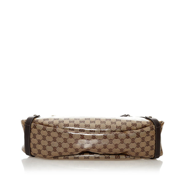 グッチ GGクリスタル トートバッグ ハンドバッグ  293578 ベージュ ブラウン PVC レザー レディース GUCCI 【中古】