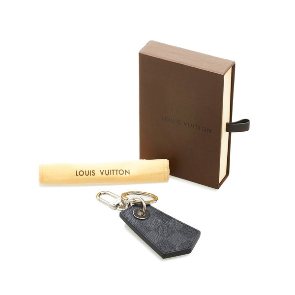 ルイ ヴィトン ダミエ グラフィット アンシャッペ キーホルダー キーリング バッグチャーム M67916 ブラック PVC メンズ LOUIS VUITTON 【中古】