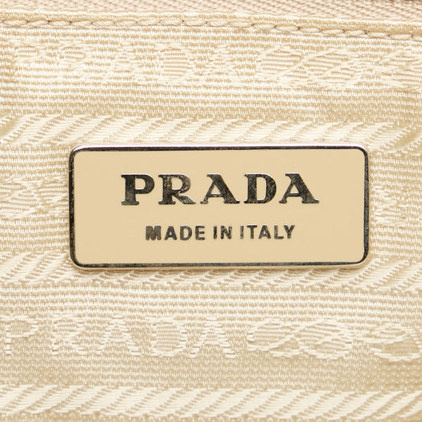 プラダ CANAPA CINGHI ハンドバッグ ベージュ イエロー キャンバス レザー レディース PRADA 【中古】