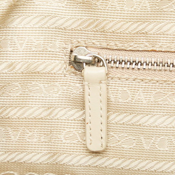 プラダ CANAPA CINGHI ハンドバッグ ベージュ イエロー キャンバス レザー レディース PRADA 【中古】