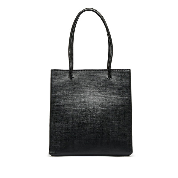 バレンシアガ ロゴ トートバッグ ショルダーバッグ 2WAY 597858 ブラック レザー レディース BALENCIAGA 【中古】