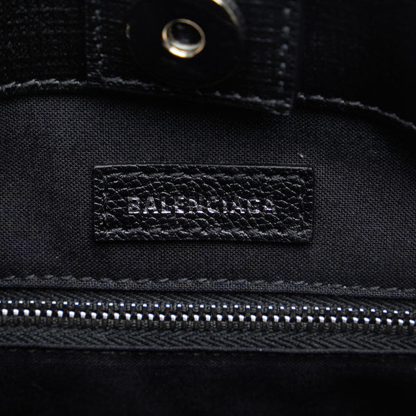 バレンシアガ ロゴ トートバッグ ショルダーバッグ 2WAY 597858 ブラック レザー レディース BALENCIAGA 【中古】