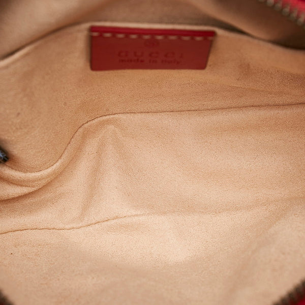 グッチ GGマーモント ボディバッグ ウエストバッグ 476434 レッド レザー レディース GUCCI 【中古】