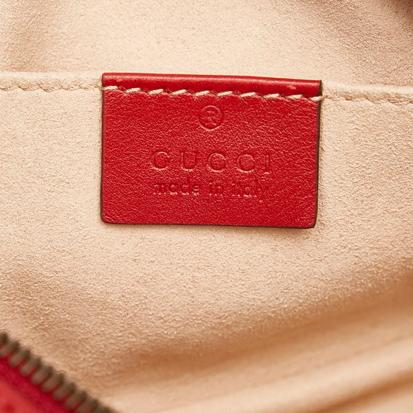 グッチ GGマーモント ボディバッグ ウエストバッグ 476434 レッド レザー レディース GUCCI 【中古】