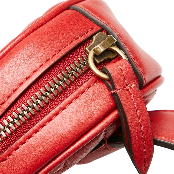 グッチ GGマーモント ボディバッグ ウエストバッグ 476434 レッド レザー レディース GUCCI 【中古】