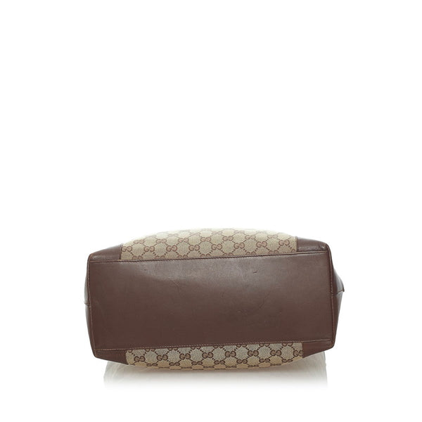 グッチ GGキャンバス トートバッグ 002 1121 ベージュ ブラウン キャンバス レザー レディース GUCCI 【中古】