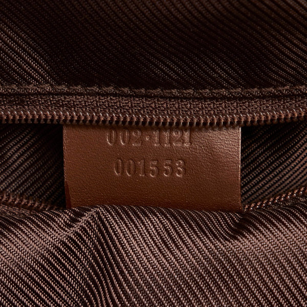 グッチ GGキャンバス トートバッグ 002 1121 ベージュ ブラウン キャンバス レザー レディース GUCCI 【中古】