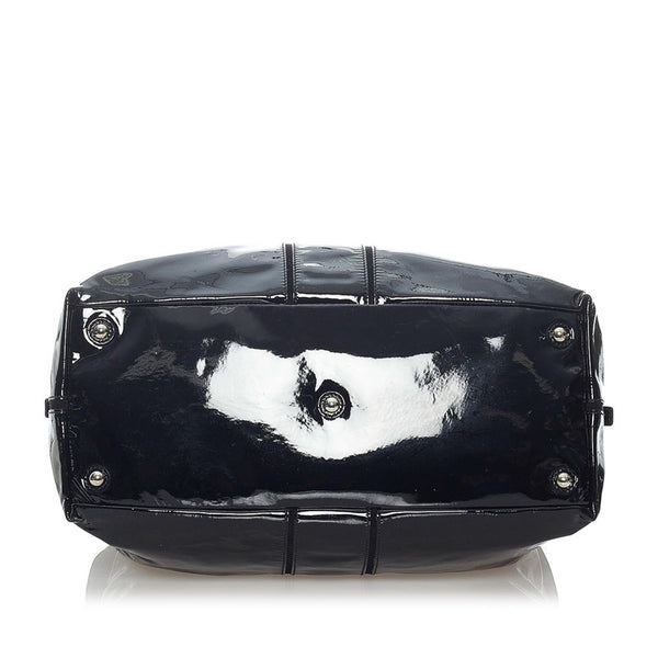 サンローラン イージー ボストンバッグ 208314 ブラック エナメル レザー レディース SAINT LAURENT 【中古】