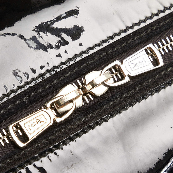 サンローラン イージー ボストンバッグ 208314 ブラック エナメル レザー レディース SAINT LAURENT 【中古】