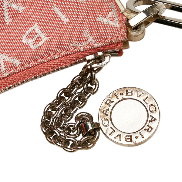 ブルガリ ショルダーバッグ ピンク キャンバス レザー レディース BVLGARI 【中古】