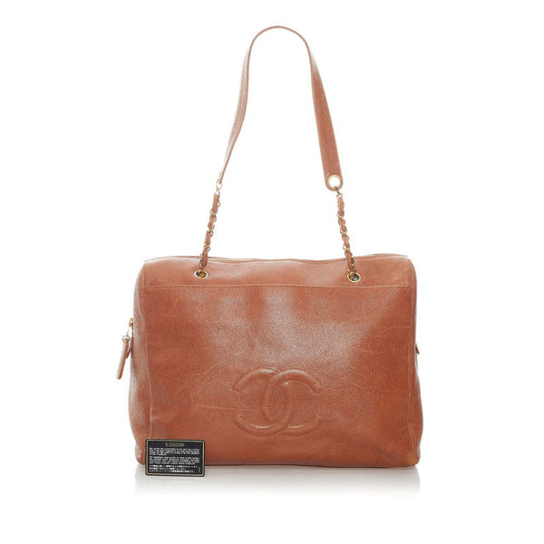シャネル ココマーク チェーン ショルダーバッグ  ブラウン キャビアスキン レディース CHANEL 【中古】