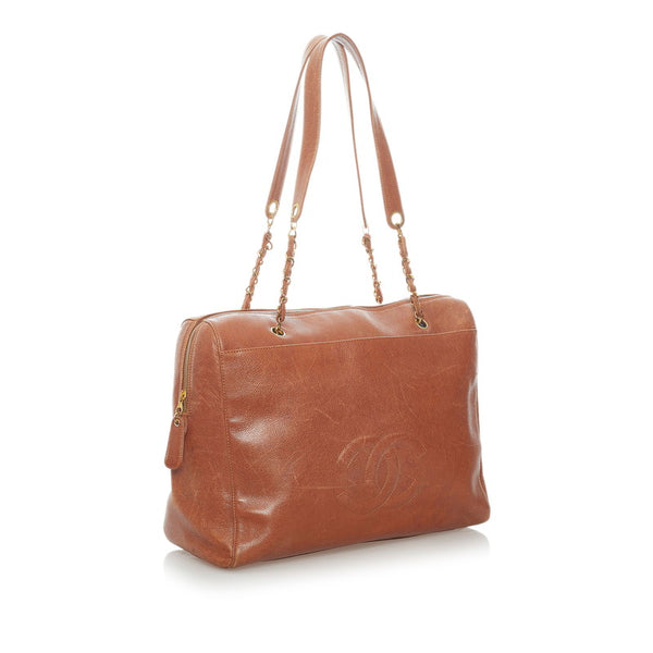 シャネル ココマーク チェーン ショルダーバッグ  ブラウン キャビアスキン レディース CHANEL 【中古】