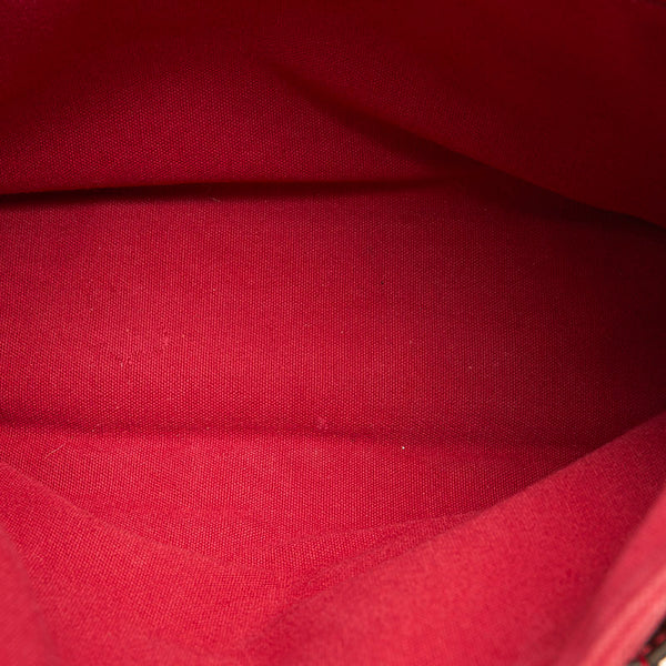 エルメス トロカホリゾンタルPM レッド キャンバス ハンドバッグ レディース HERMES 【中古】