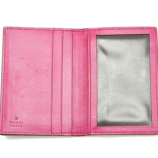 グッチ グッチシマ 388684 ピンク レザー パスケース レディース GUCCI 中古
