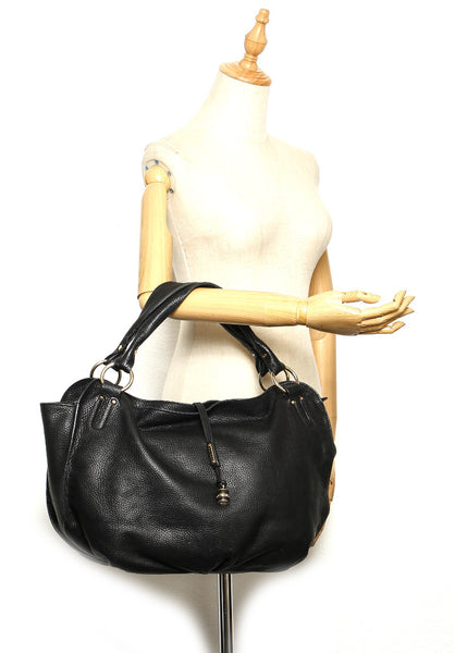 セリーヌ ブラック レザー ハンドバッグ レディース CELINE 中古