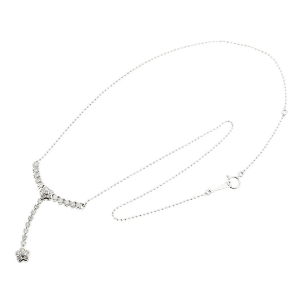 Pt850 プラチナ ダイヤ1.0ct ネックレス レディース 【中古】