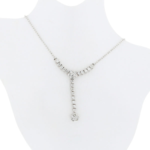 Pt850 プラチナ ダイヤ1.0ct ネックレス レディース 【中古】