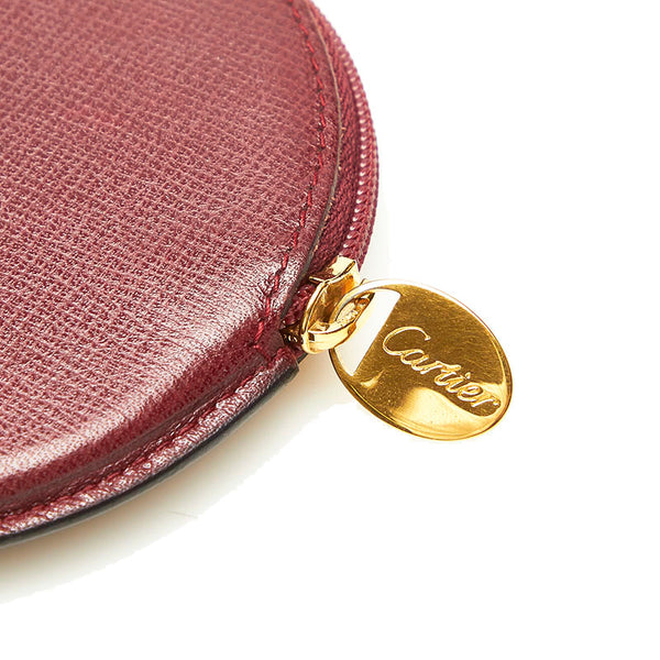 カルティエ マスト L3000111 ボルドー レザー コインケース レディース CARTIER 中古