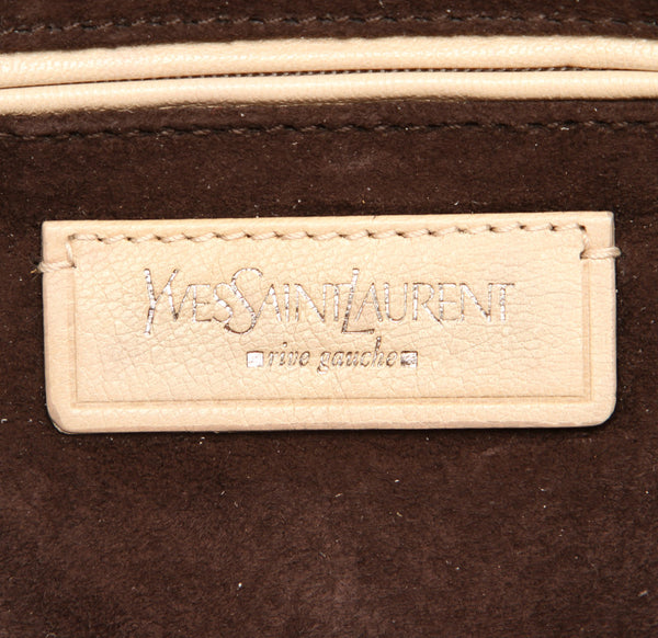イヴ サンローラン ベージュ スウェード ショルダーバッグ レディース YVES SAINT LAURENT 中古