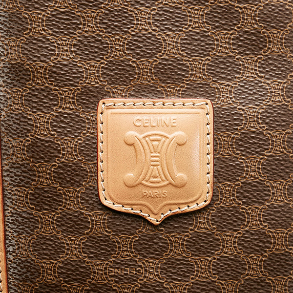 セリーヌ マカダム ブラウン PVC レザー ビジネスバッグ レディース CELINE 【中古】