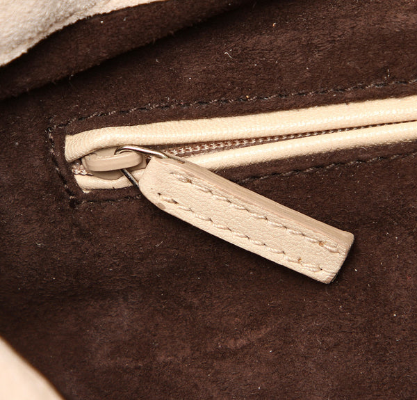 イヴ サンローラン ベージュ スウェード ショルダーバッグ レディース YVES SAINT LAURENT 中古