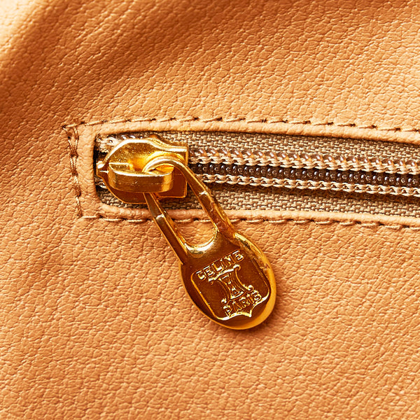 セリーヌ マカダム ブラウン PVC レザー ビジネスバッグ レディース CELINE 【中古】