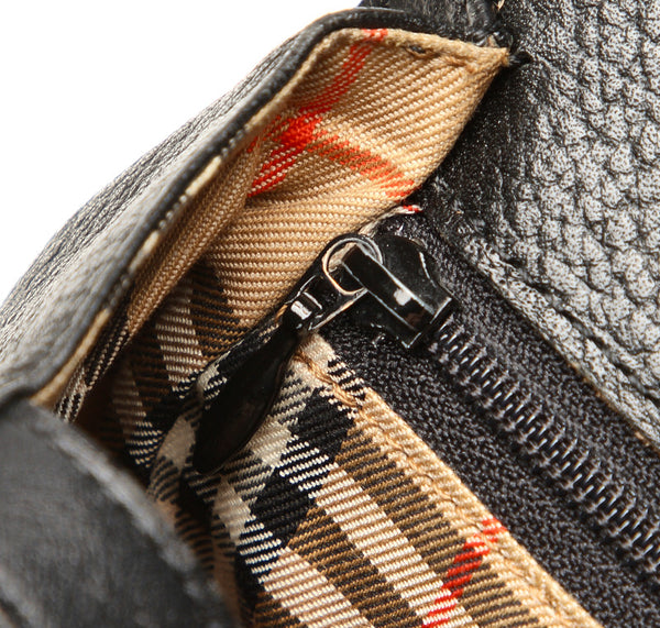 バーバリー シルバー レザー ハンドバッグ レディース BURBERRY 中古