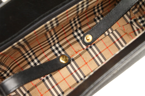 バーバリー シルバー レザー ハンドバッグ レディース BURBERRY 中古