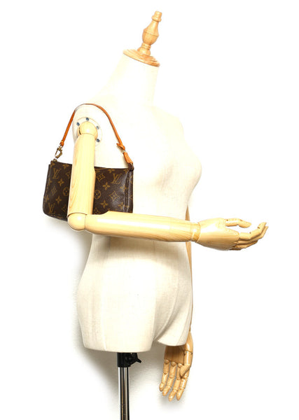 ルイ ヴィトン ポシェット アクセソワール M51980 ブラウン  PVC レザー ポーチ レディース LOUIS VUITTON 中古