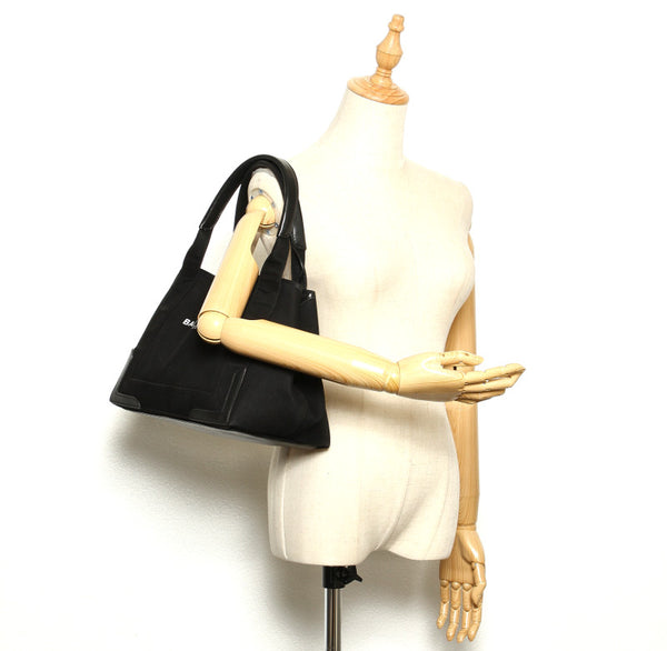 バレンシアガ 339933 ブラック キャンバス レザー ハンドバッグ レディース BALENCIAGA 中古