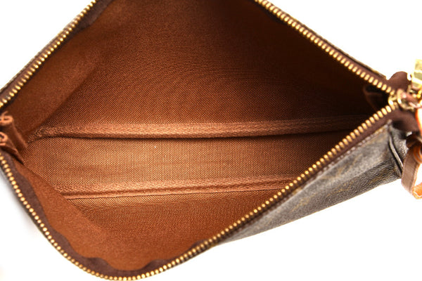 ルイ ヴィトン ポシェット アクセソワール M51980 ブラウン  PVC レザー ポーチ レディース LOUIS VUITTON 中古