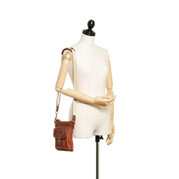 コーチ ブラウン レザー 斜め掛け ショルダーバッグ ユニセックス COACH 【中古】