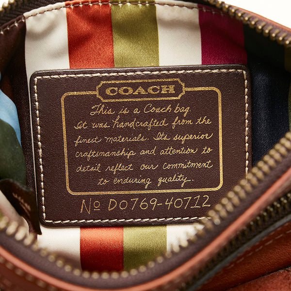 コーチ ブラウン レザー 斜め掛け ショルダーバッグ ユニセックス COACH 【中古】