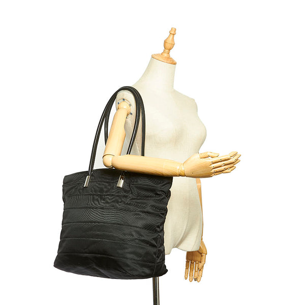 グッチ 002 2123 0456 ブラック ナイロン レザー トートバッグ レディース GUCCI 【中古】