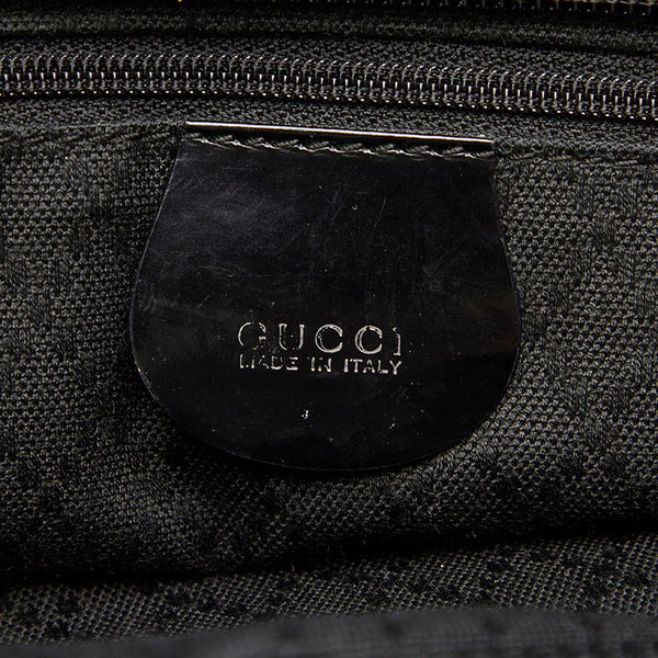 グッチ 002 2123 0456 ブラック ナイロン レザー トートバッグ レディース GUCCI 【中古】