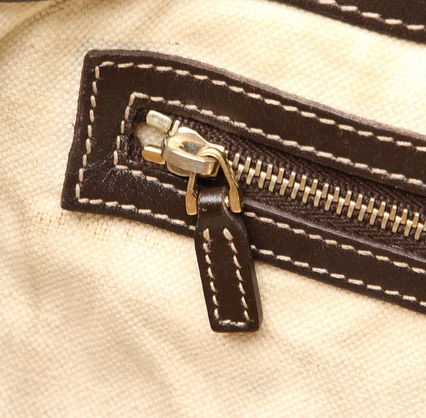 グッチ GGキャンバス 257069  ベージュ キャンバス レザー トートバッグ レディース GUCCI 中古