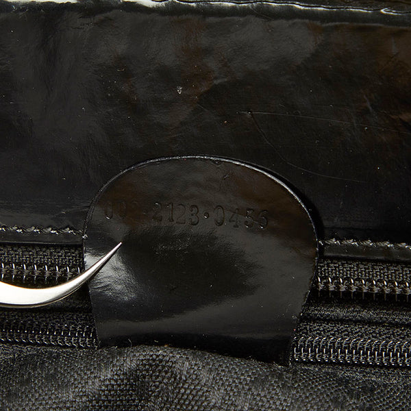 グッチ 002 2123 0456 ブラック ナイロン レザー トートバッグ レディース GUCCI 【中古】