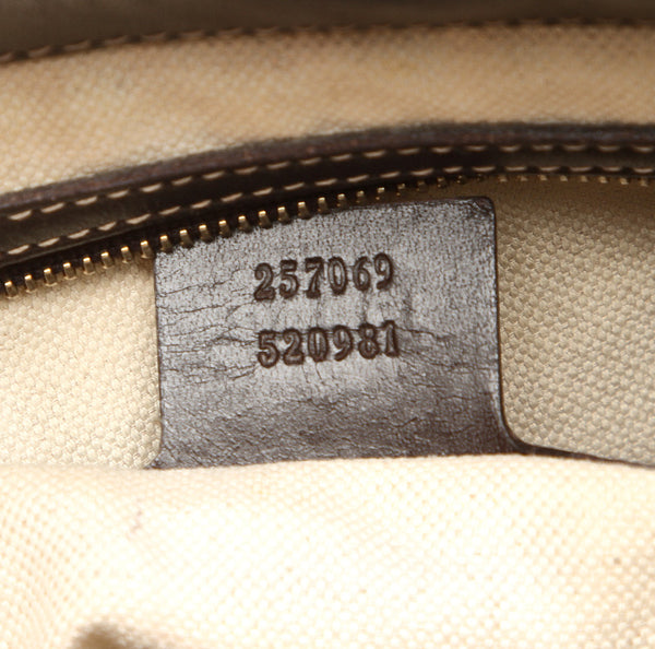 グッチ GGキャンバス 257069  ベージュ キャンバス レザー トートバッグ レディース GUCCI 中古