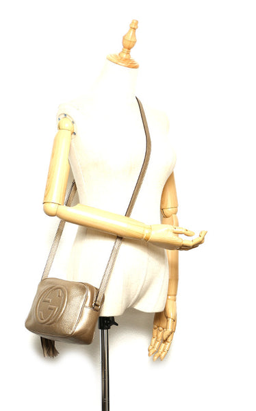 グッチ ソーホーディスコ 308364  ゴールド レザー ボディバッグ レディース GUCCI 中古