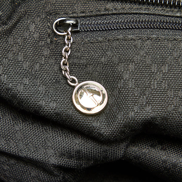 グッチ 002 2123 0456 ブラック ナイロン レザー トートバッグ レディース GUCCI 【中古】