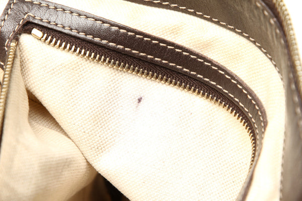 グッチ GGキャンバス 257069  ベージュ キャンバス レザー トートバッグ レディース GUCCI 中古