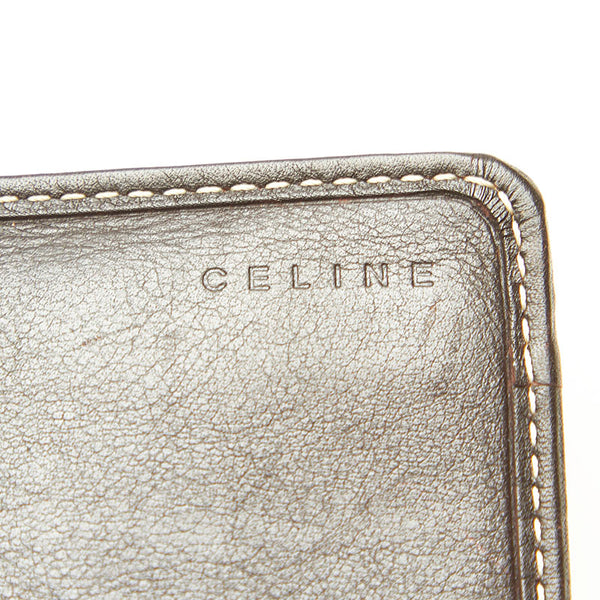 セリーヌ マカダム ブラウン キャンバス レザー 長財布 レディース CELINE 中古