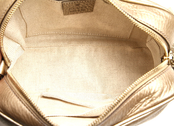 グッチ ソーホーディスコ 308364  ゴールド レザー ボディバッグ レディース GUCCI 中古