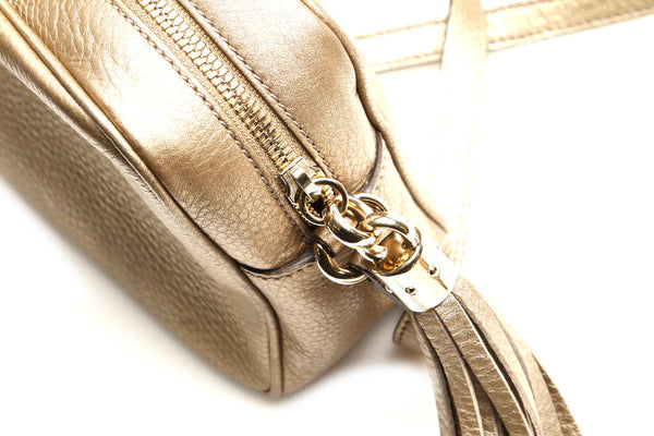 グッチ ソーホーディスコ 308364  ゴールド レザー ボディバッグ レディース GUCCI 中古