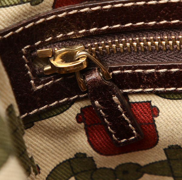 グッチ GGキャンバス 163260 ブラウン キャンバス レザー ハンドバッグ レディース GUCCI 中古