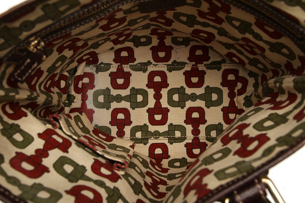 グッチ GGキャンバス 163260 ブラウン キャンバス レザー ハンドバッグ レディース GUCCI 中古